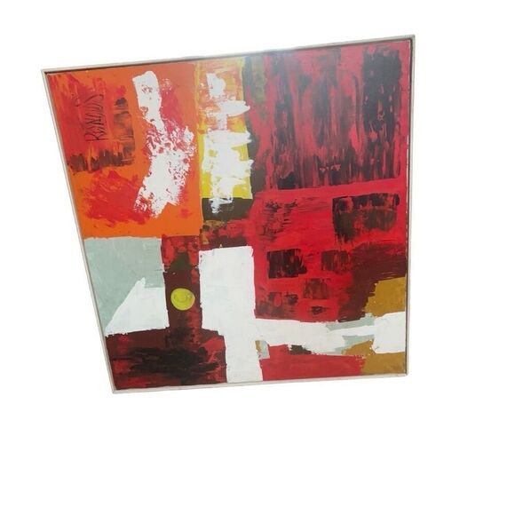 Vintage Original Lee Reynolds Signed Abstract Oil Painting on Canvas. 1960-1967 - Picture 4 of 7